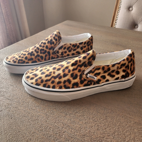 Vans Asher Deluxe Ultra Cush Slip-On Sneaker unisex men 8 women 9.5 cheetah tan - Picture 2 of 11